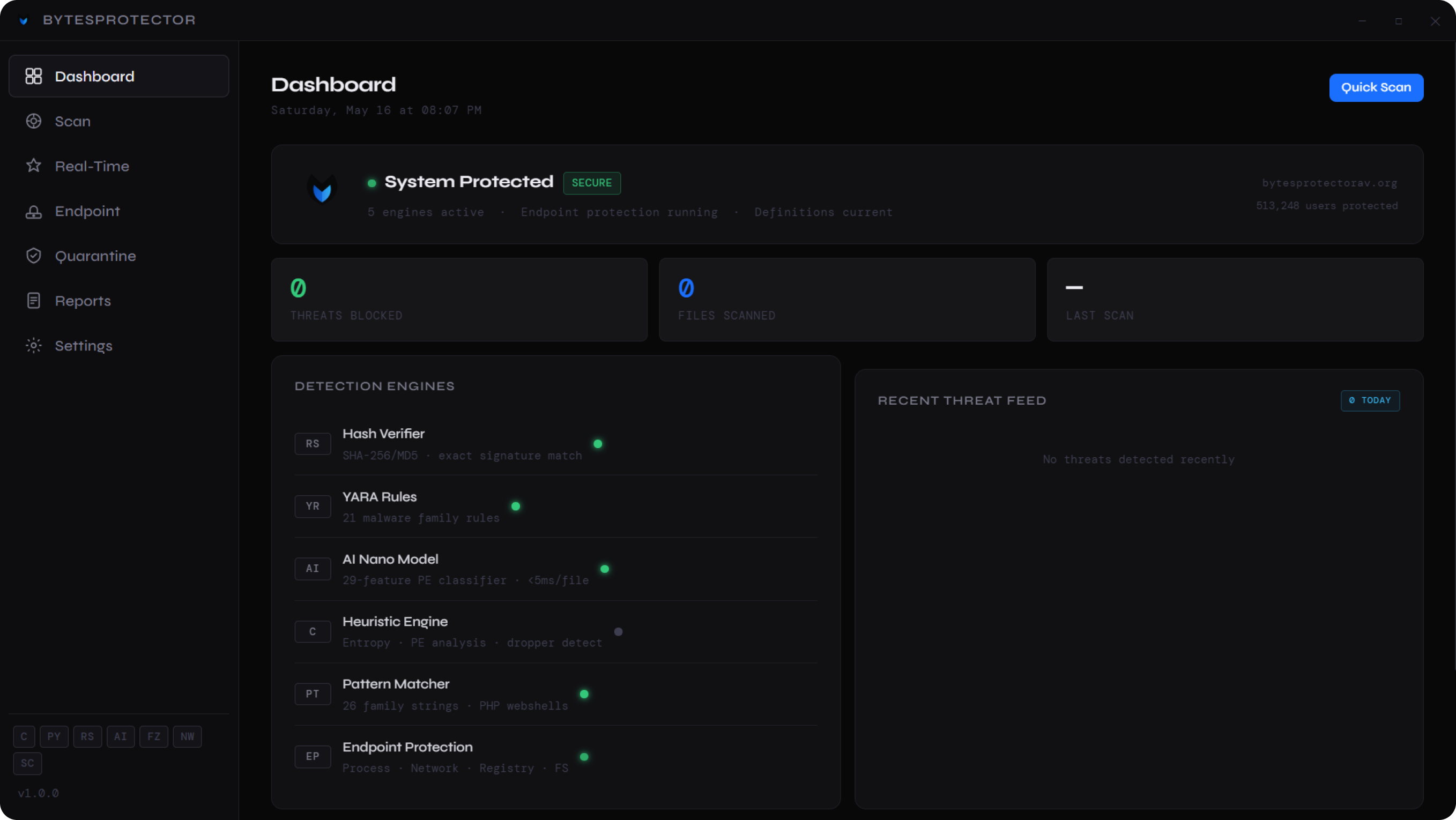 BytesProtector Dashboard